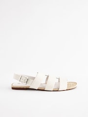 White Leather Fisherman Sandals - Image 4 of 7