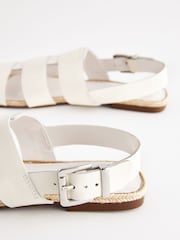 White Leather Fisherman Sandals - Image 6 of 7