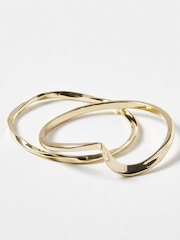 Oliver Bonas Gold Tone Renata Twisted Bangles 2 Pack - Image 1 of 4