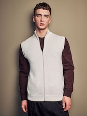 Neutral Knitted 100% Cotton Gilet - Image 1 of 7