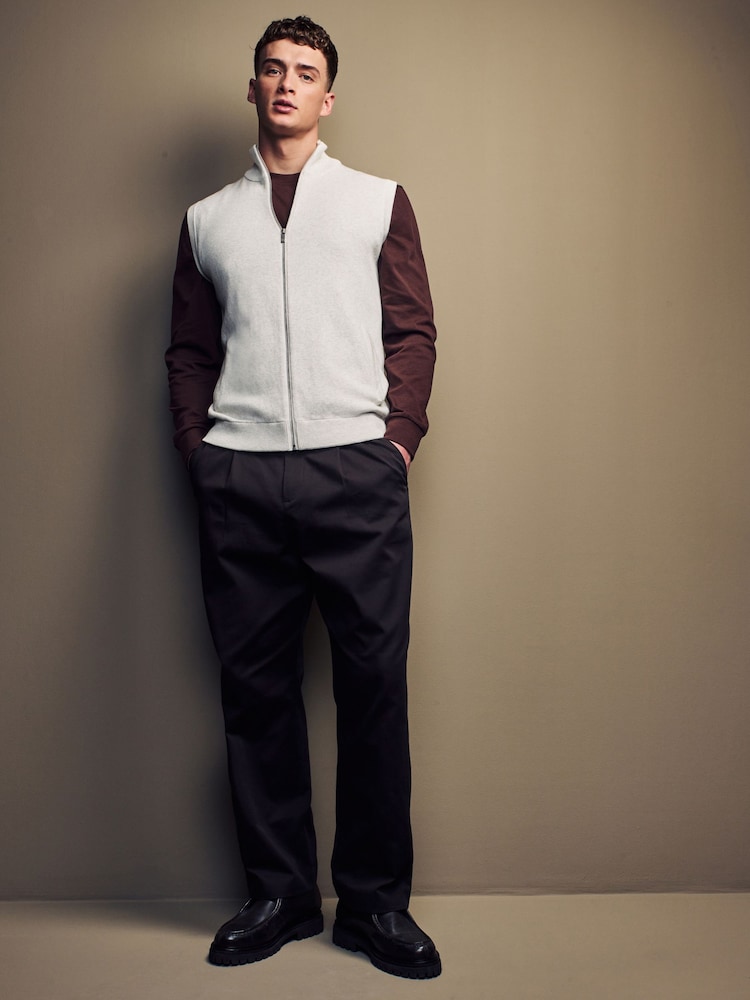 Neutral Knitted 100% Cotton Gilet - Image 2 of 7