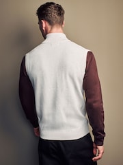 Neutral Knitted 100% Cotton Gilet - Image 3 of 7