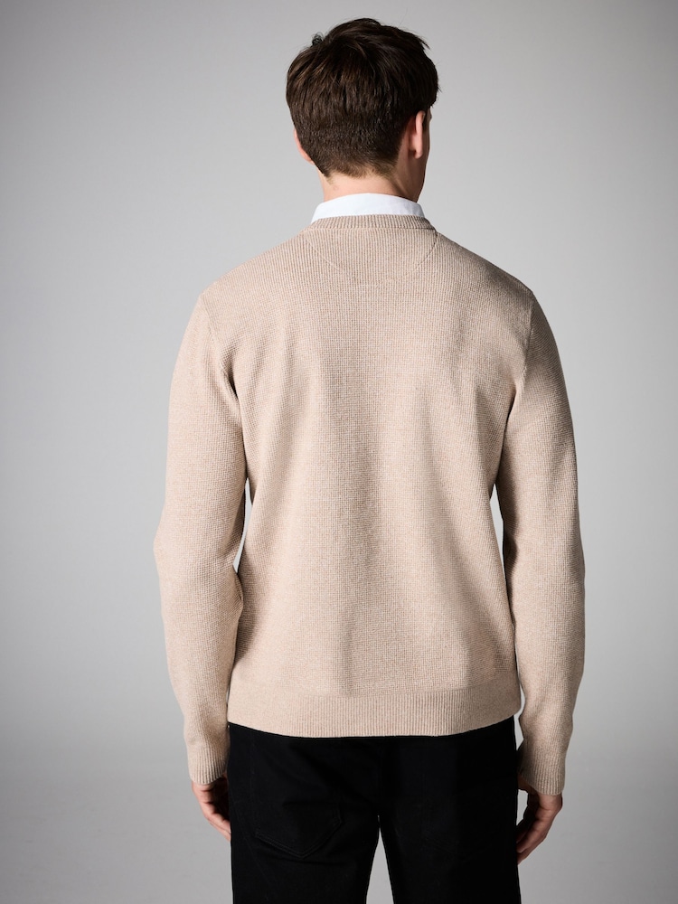 Oxford neutre - Col ras du cou - Pull de chemise simulé régulier - Image 3 of 7