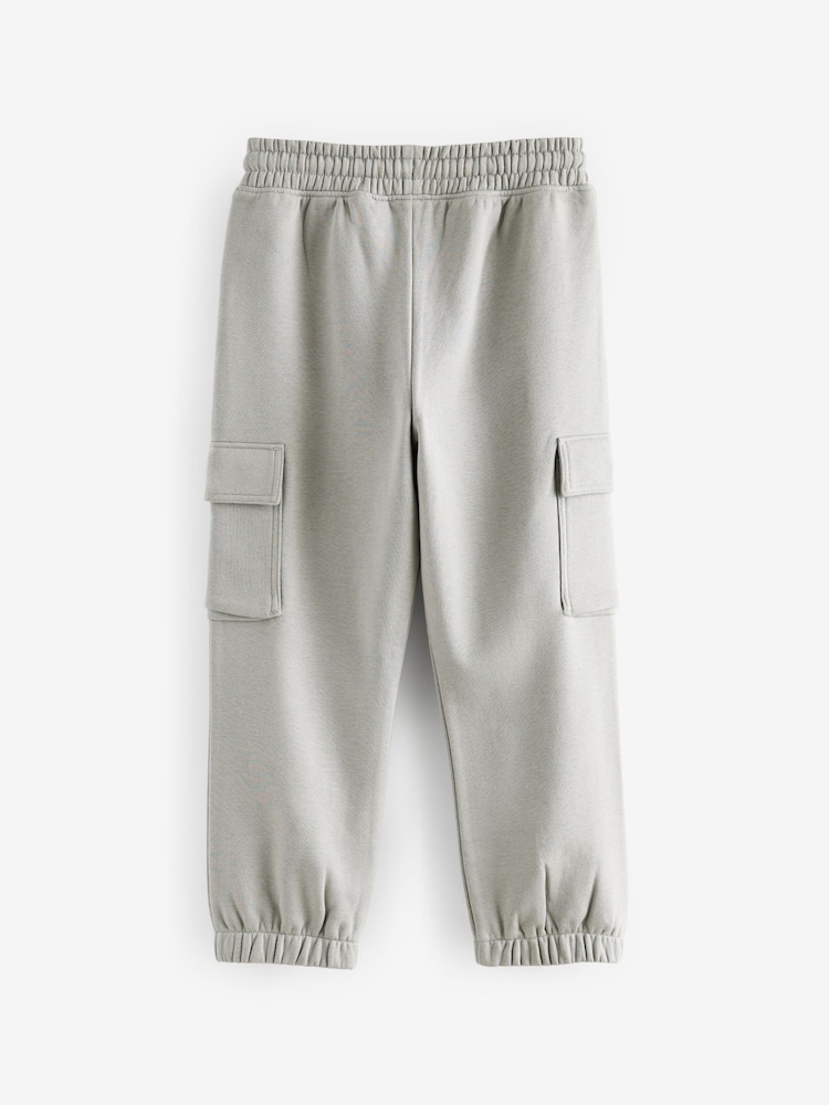 Black/Grey Regular Fit Slim Cargo Joggers 2 Pack (3-16yrs) - Image 4 of 7