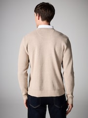 Neutral Oxford V-Neck Regular Mock Shirt Jumper - Image 2 of 7
