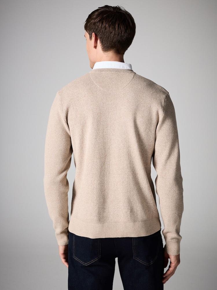 Neutral Oxford V-Neck Regular Mock Shirt Jumper - Image 2 of 7