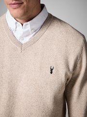 Neutral Oxford V-Neck Regular Mock Shirt Jumper - Image 4 of 7