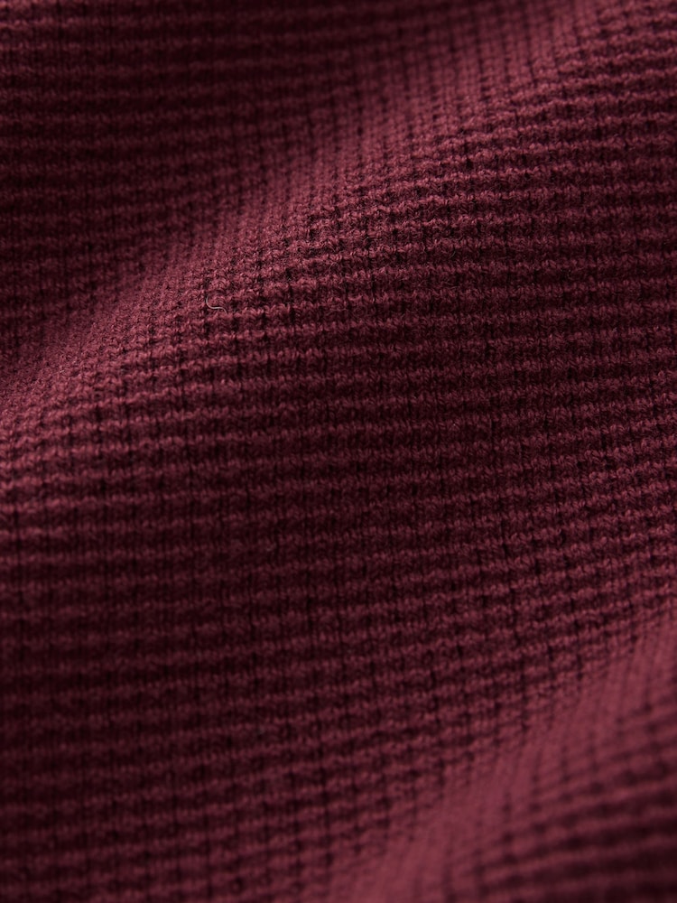 Dark Purple Oxford Crew Neck Regular 100% Cotton Mock Shirt Jumper - Image 4 of 4