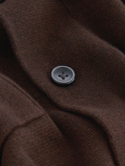 Black Relaxed Fit 100% Cotton Twin Pocket Knit Shacket - Image 11 of 15
