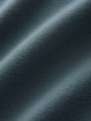 Teal Blue Soft Touch Regular Fit Quarter Zip Knitted Long Sleeve Polo Shirt - Image 7 of 7
