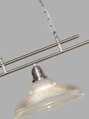 Searchlight Satin Silver Willow 3 Light Halophane Glass Ceiling Light Bar - Image 3 of 3