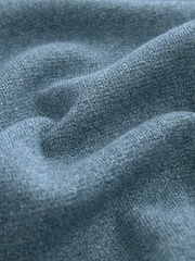 Light Blue Plain Regular Fit 100% Cotton Premium Quarter Zip Jumper - Image 7 of 8