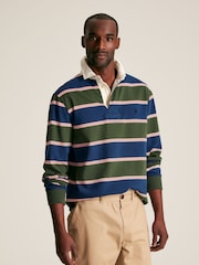 Joules Onside Green/Navy Striped Rugby Shirt - Image 1 of 7