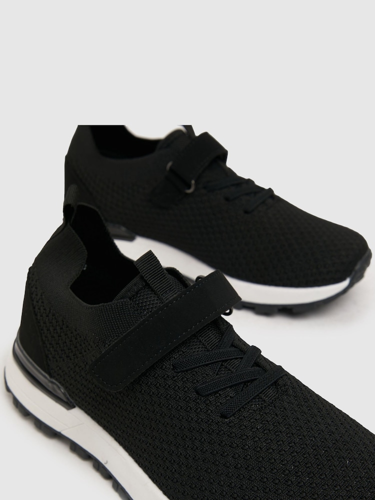 Schuh Moment Black Knit Trainers - Image 1 of 4