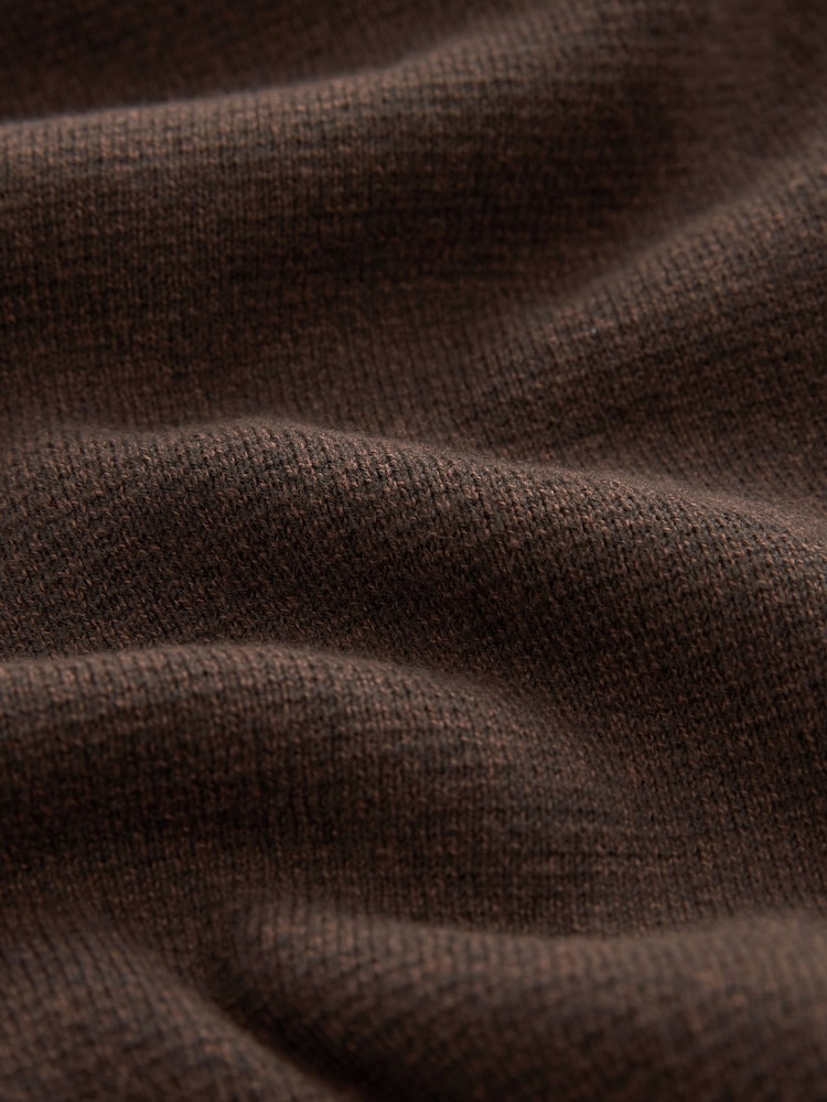rjava - v standardnem kroju 100% Cotton Premium Quarter Zip pulover - Slika 7 iz 7