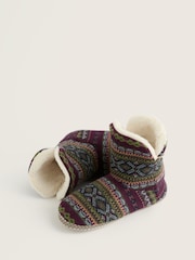 Seasalt Cornwall Purple Snooze Slipper Booties Slippers - Image 2 of 5