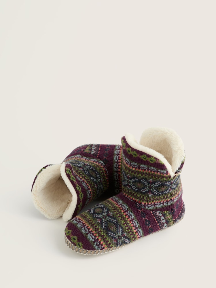 Seasalt Cornwall Purple Snooze Slipper Booties Slippers - Image 2 of 5