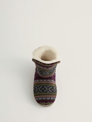 Seasalt Cornwall Purple Snooze Slipper Booties Slippers - Image 3 of 5