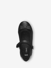 Black Matt Standard Fit (F) School Leather Bow Mary Jane Shoes - Image 5 of 16