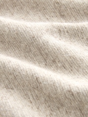 Oatmeal Marl Plain Regular Fit 100% Cotton Premium Quarter Zip Jumper - Image 7 of 7