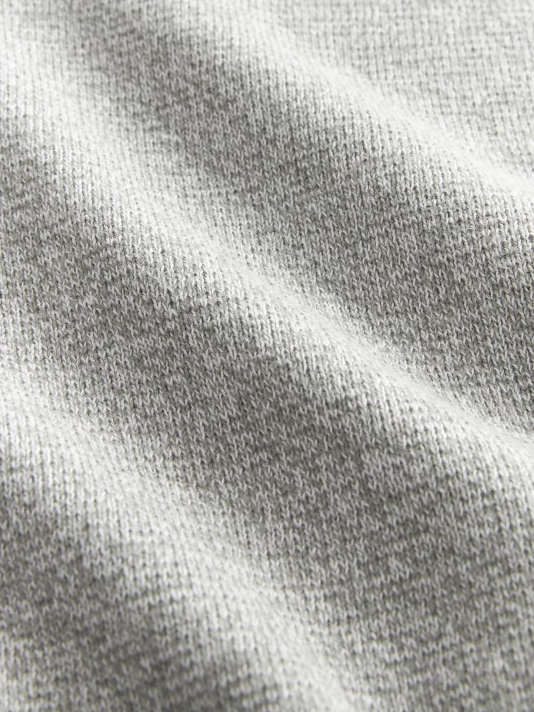 Light Grey Plain Regular Fit 100% Cotton Premium Quarter Zip Jumper - Image 7 of 7
