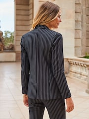 Sosandar Black Pinstripe Blazer - Image 3 of 5