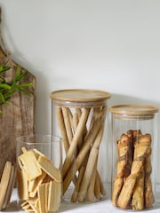 Clear Glass Storage Jar With Wooden Lid - Image 3 of 5