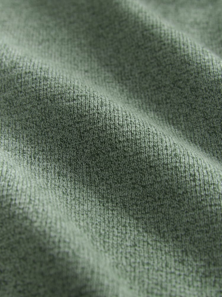 Sage Green Plain Regular Fit 100% Cotton Premium Quarter Zip Jumper - Image 7 of 7