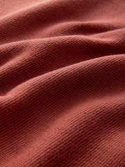Burnt Clay Red Plain Regular Fit 100% Cotton Premium Quarter Zip Jumper - Image 7 of 7
