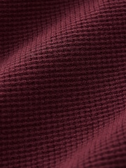 Dark Purple Oxford V-Neck Regular 100% Cotton Mock Shirt Jumper - Image 8 of 8
