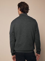 V barvi oglja - v standardnem kroju 100% Cotton Premium Quarter Zip pulover - Slika 2 iz 6