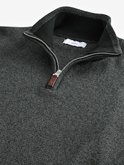 V barvi oglja - v standardnem kroju 100% Cotton Premium Quarter Zip pulover - Slika 5 iz 6