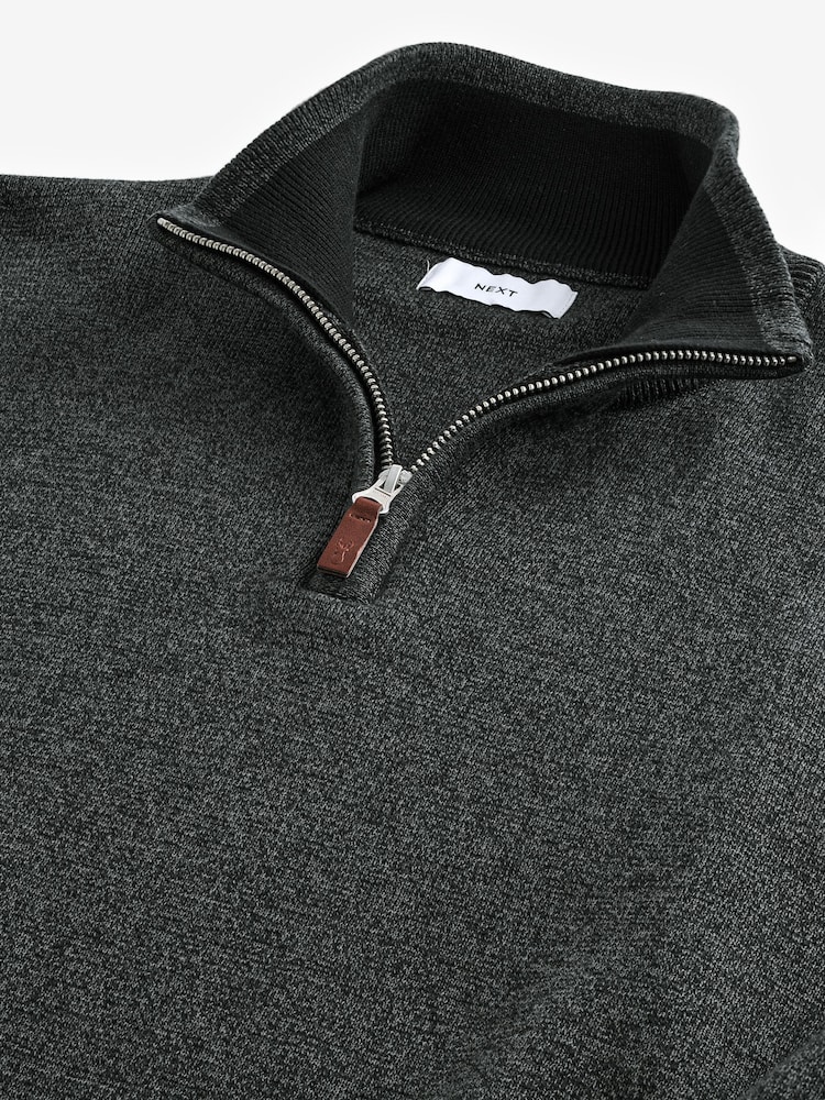 Zip Charcoal Jumper Womens ASOS DESIGN Zip Neck Jumper In Fluffy