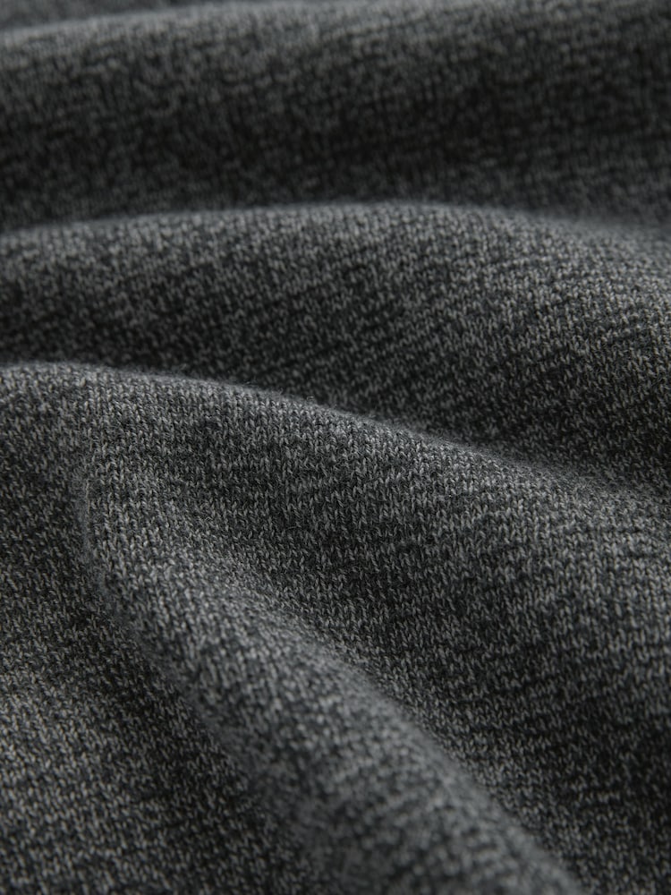 V barvi oglja - v standardnem kroju 100% Cotton Premium Quarter Zip pulover - Slika 6 iz 6