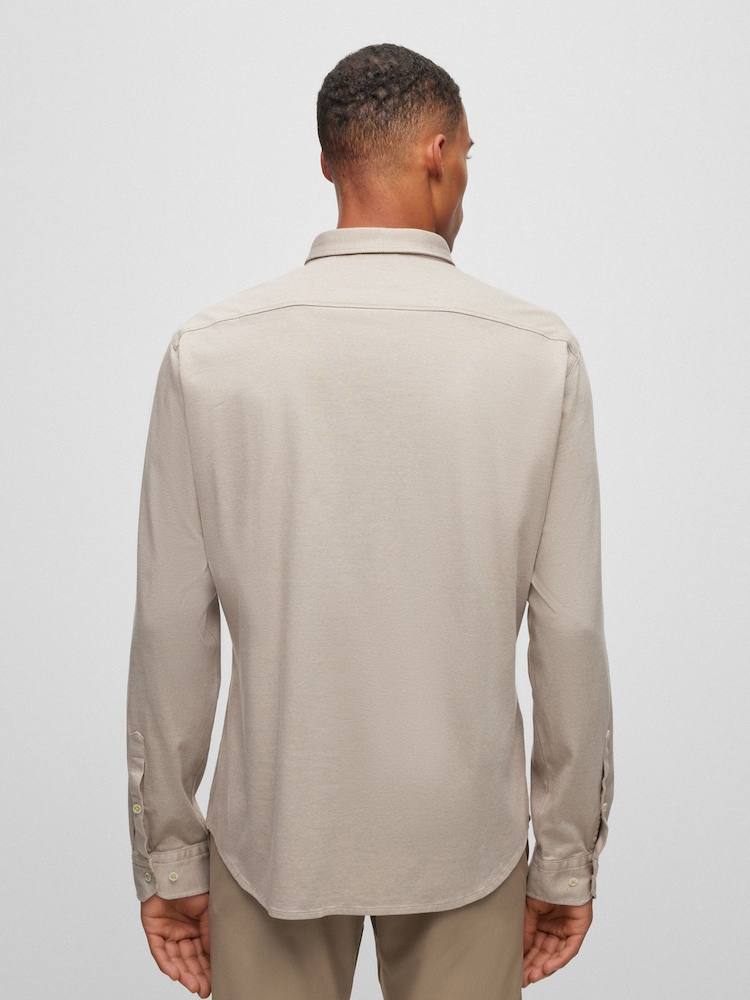 BOSS Beige Biado Long Sleeve Jersey Shirt - Image 2 of 6