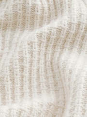 Bež/bela - Sproščeno prilegajoča se kvačkana pletena jakna Cotton Rich Crochet Knit Shacket - Slika 7 iz 7