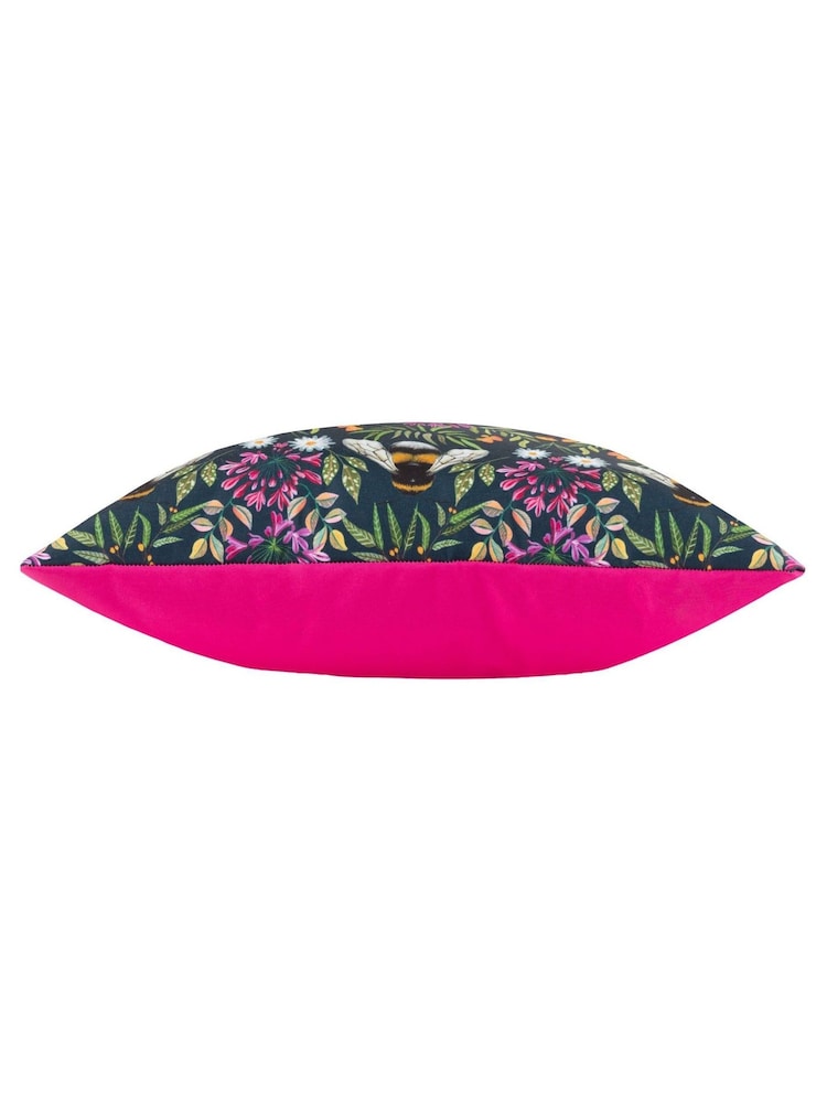 Wylder Blue Zinnia Bee Outdoor Cushion - Image 4 of 4