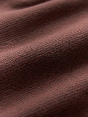 Red/Brown Plain Regular Fit 100% Cotton Premium Quarter Zip Jumper - Image 8 of 8