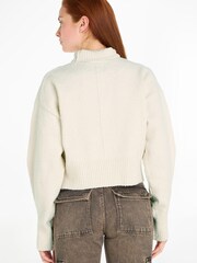 Calvin Klein Jeans Cream High Neck Sweater - Image 2 of 5