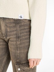 Calvin Klein Jeans Cream High Neck Sweater - Image 3 of 5