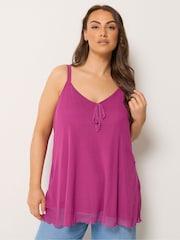 Yours Curve Purple Mesh Cami Vest Top - Image 1 of 5