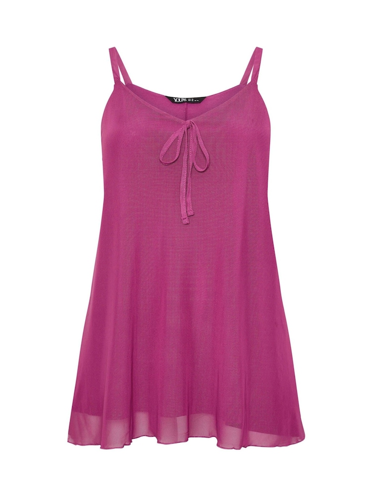 Yours Curve Purple Mesh Cami Vest Top - Image 5 of 5