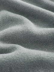 Slate Blue Plain Regular Fit 100% Cotton Premium Quarter Zip Jumper - Image 7 of 7
