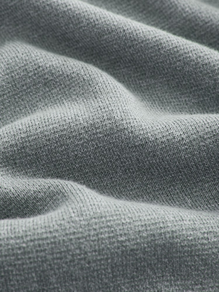 Slate Blue Plain Regular Fit 100% Cotton Premium Quarter Zip Jumper - Image 7 of 7