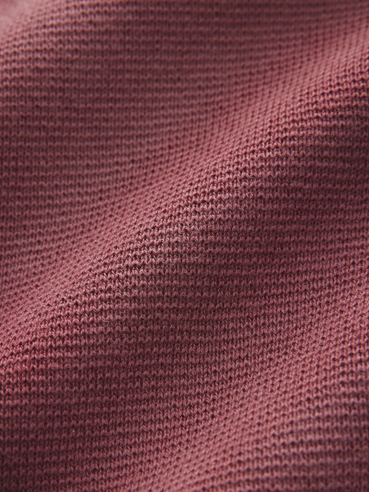 Pink Plain Regular Fit 100% Cotton Premium Quarter Zip Jumper - Image 8 of 8
