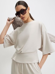 River Island Cream Premium Tuck Side T-Shirt - Image 1 of 4