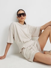 River Island Cream Premium Tuck Side T-Shirt - Image 3 of 4