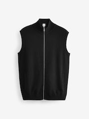 Black Knitted 100% Cotton Gilet - Image 5 of 7