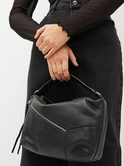 Black Leather Zip Cross-Body Bag - Image 2 of 8