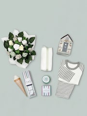 Babyblooms 100% Cotton Frankie Bear's New White Baby Gift Basket - Image 3 of 10